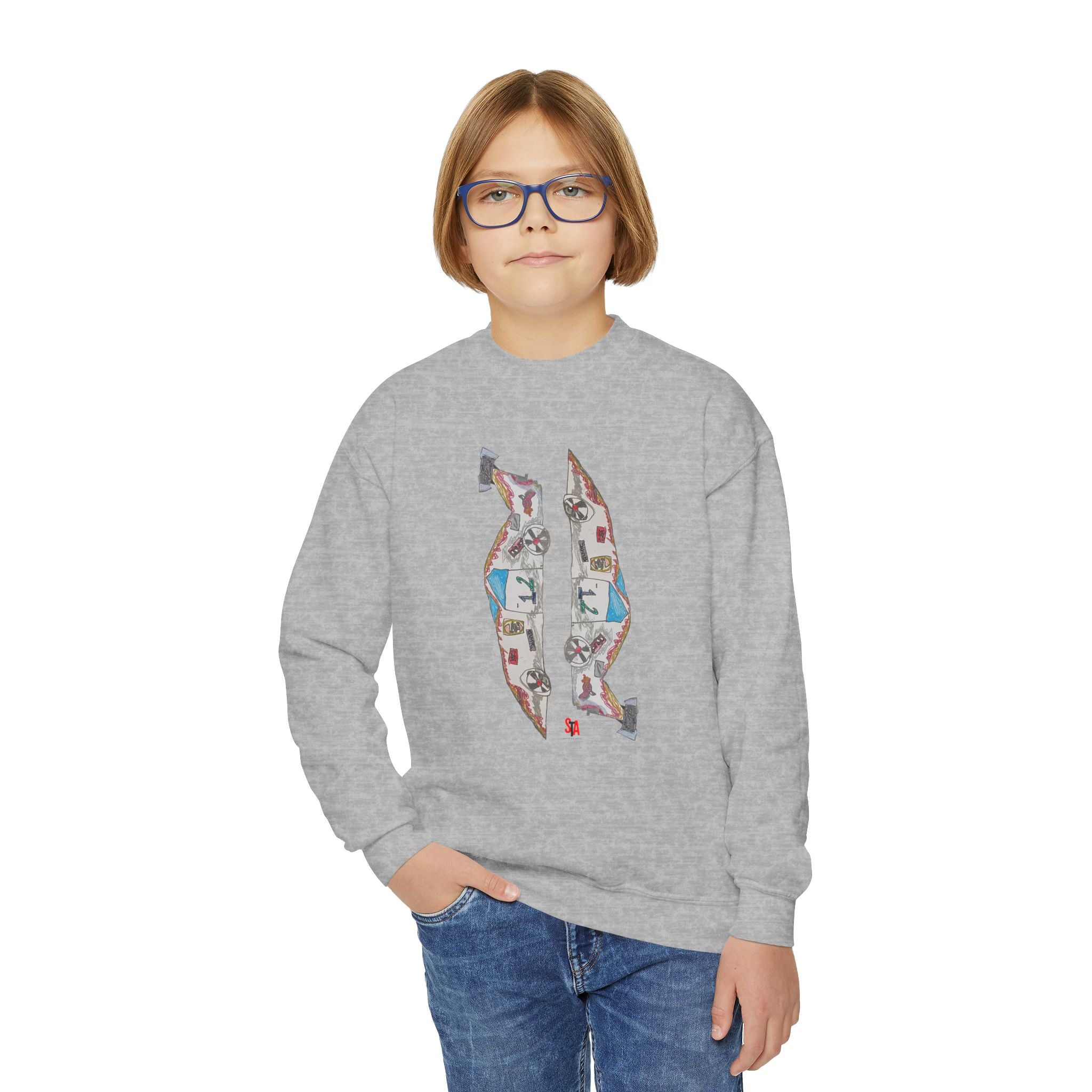 Race Car Crewneck Sweatshirt (Kids)