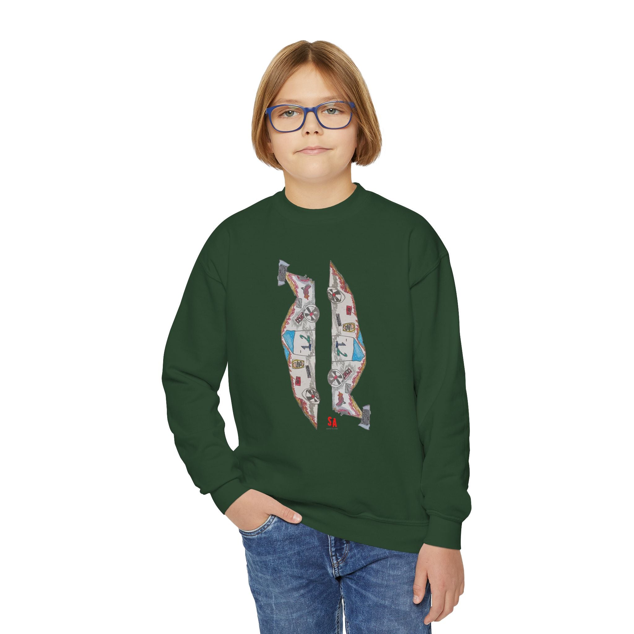 Race Car Crewneck Sweatshirt (Kids)